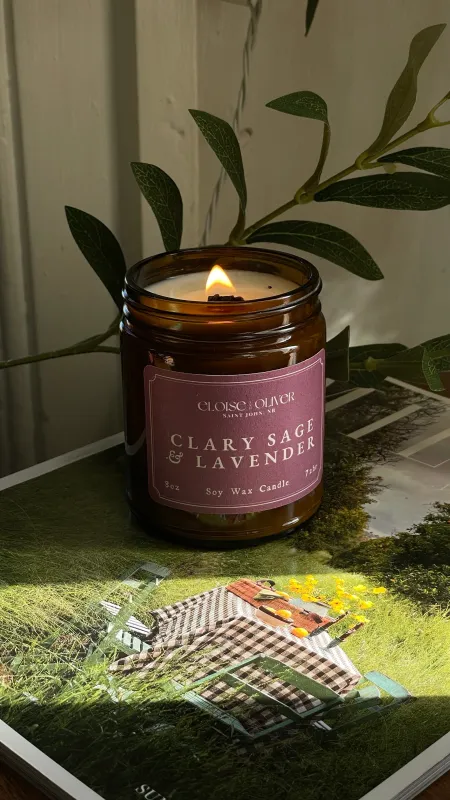 Clary Sage &amp; Lavender (8oz Soy Candle)