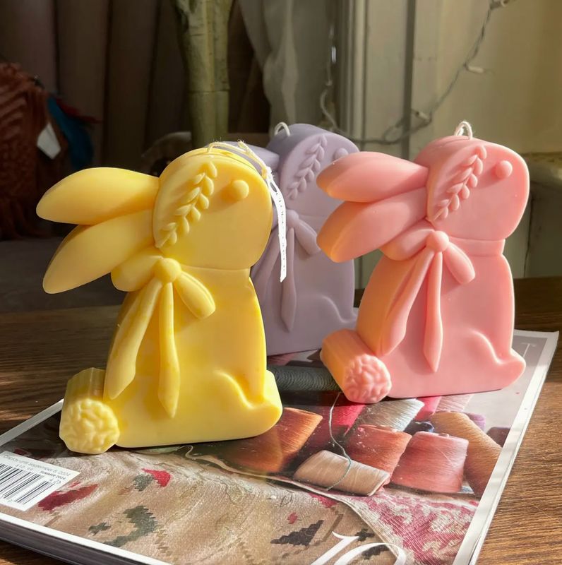 Easter Bunny Pillar Candle