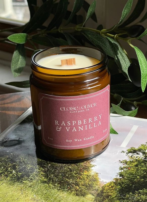 Raspberry Vanilla (8oz Soy Wax Candle)