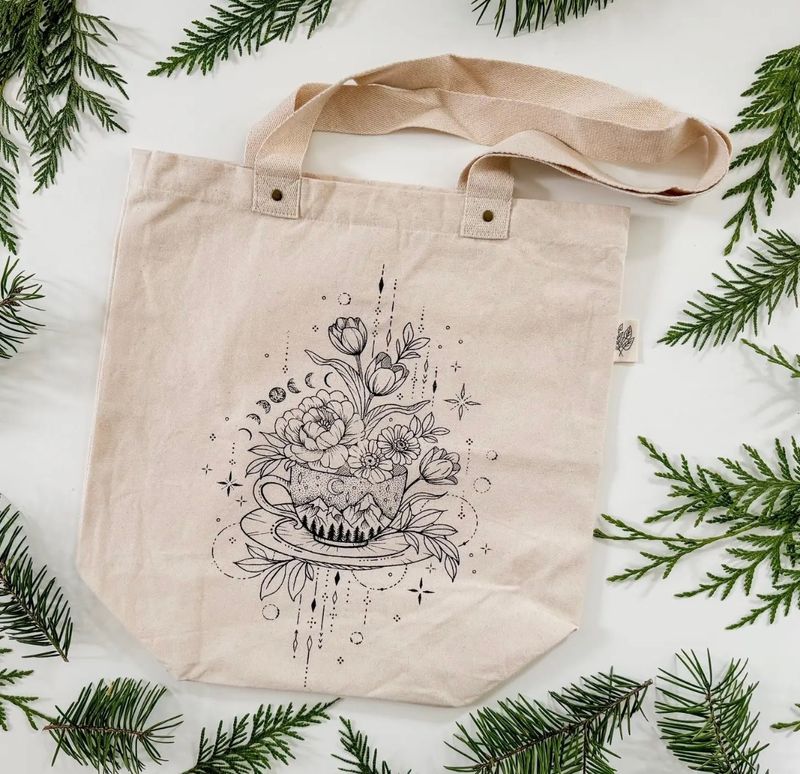 Reusable Tea Cup Tote Bag