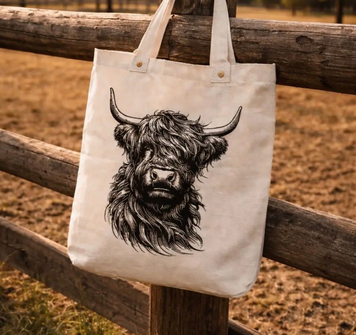 Highland Cow Reusable Tote Bag