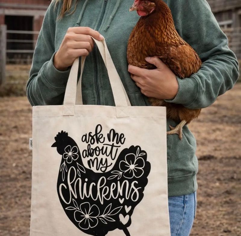 ‘Ask Me About My Chickens’ Reusable Tote Bag