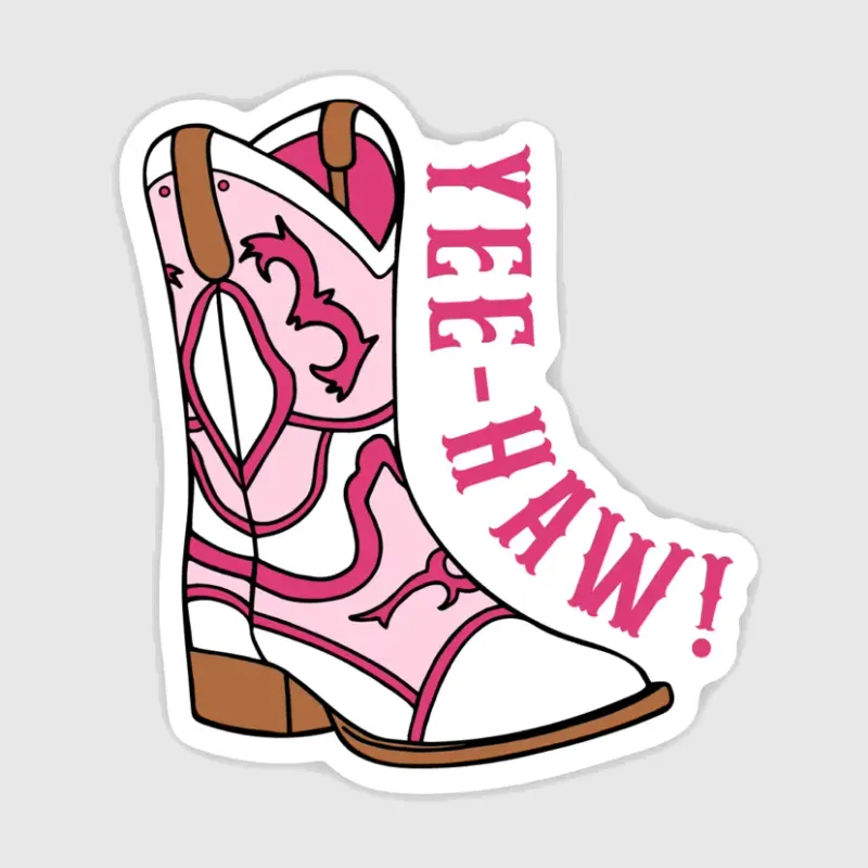 Cowboy Boot Yee-Haw Sticker