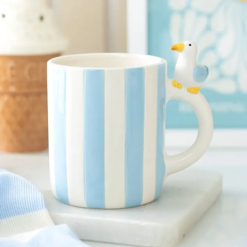 Striped Seagull Coffee Mug