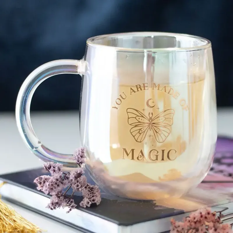 You Are Made of Magic Iridescent Double Walled Glass Mug