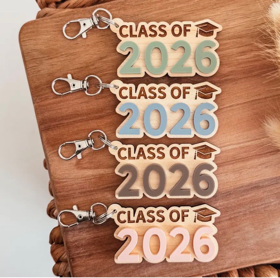 Class of 2026 Wood and Acrylic Keychain