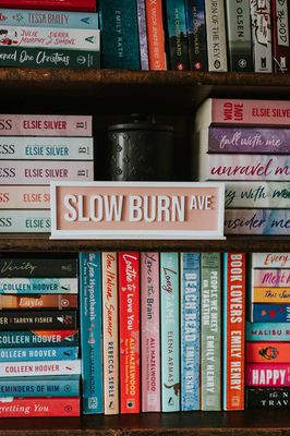 Slow Burn Ave Acrylic Shelf Sign w/ Stand