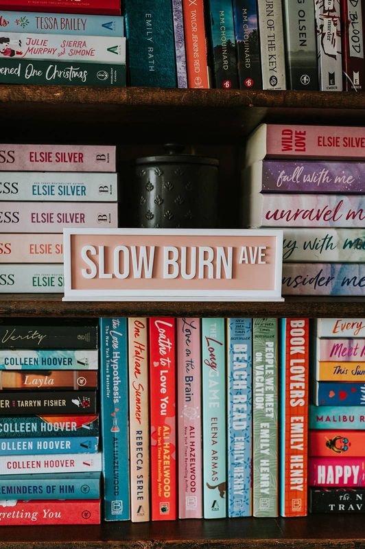 Slow Burn Ave Acrylic Shelf Sign w/ Stand