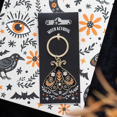 Folk Moth Halloween Keyring