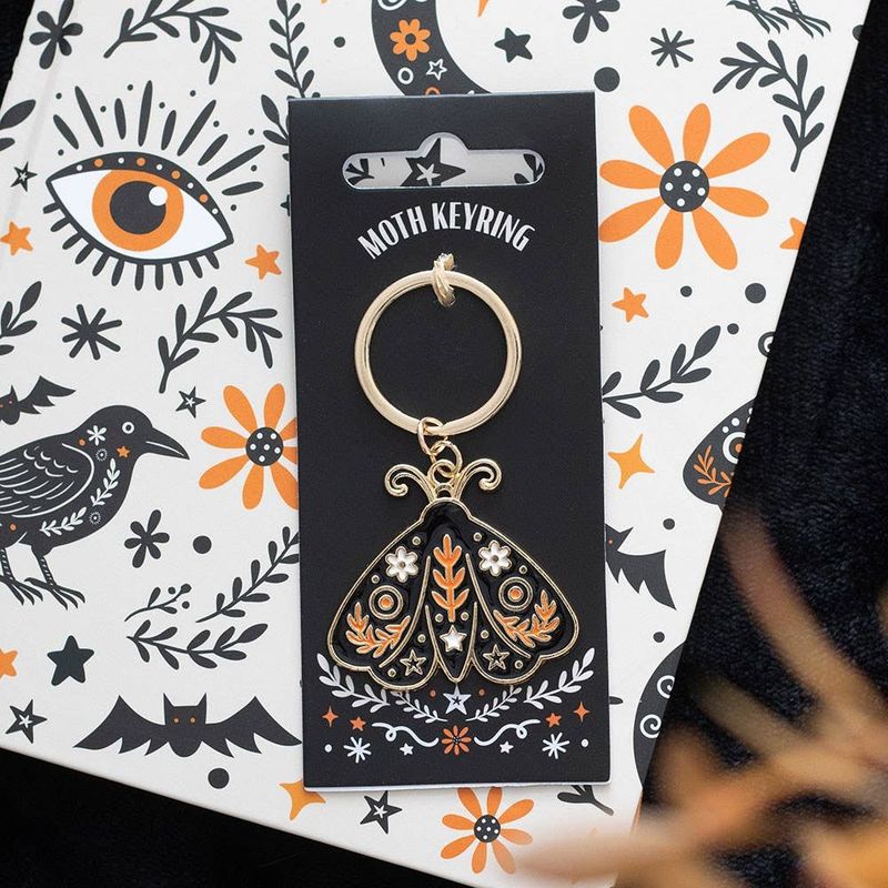 Folk Moth Halloween Keyring