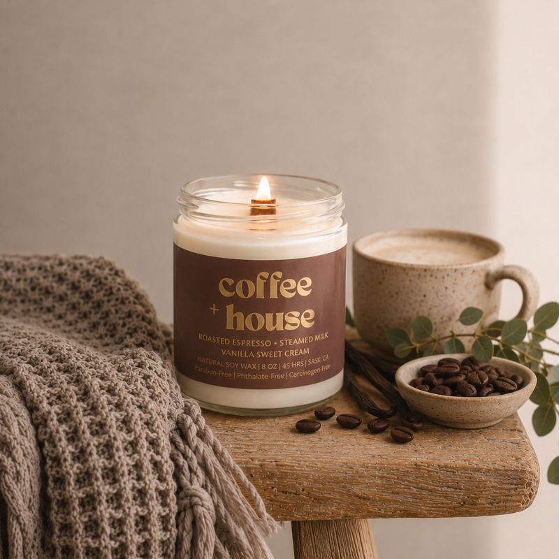 COFFEE HOUSE | 8OZ NON TOXIC SOY CANDLE | FALL COLLECTION