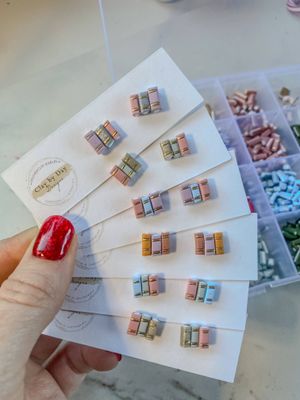 Book Library Stud Earrings  - reading, bookish