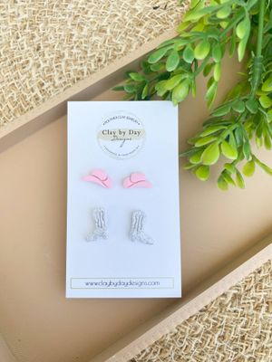 Glitter Cowboy / Cowgirl Country Western Earrings