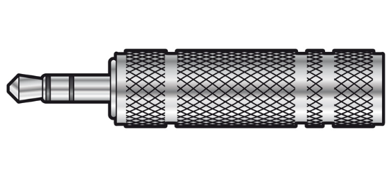Adaptor 3.5mm Stereo Jack Plug – 6.3mm Stereo Jack Socket