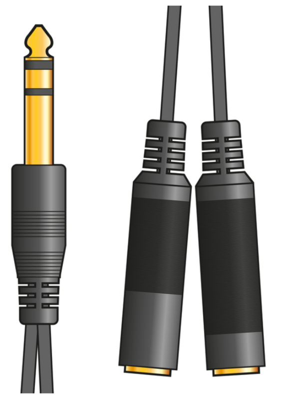 6.3mm Stereo Headphone/Audio Splitter Lead 0.2m