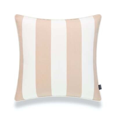 Coastal Outdoor Pillow Cover, Tan Sand Stripes, 18"x18"