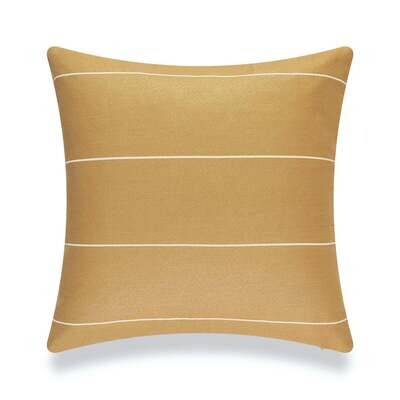 Modern Boho Outdoor Pillow Cover, Mustard Yellow Striped, 20"x20"