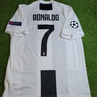 Cristiano Ronaldo Juventus 2018 2019 DEBUT UEFA Soccer Jersey Shirt