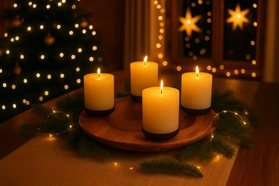 Teakschale ca. 40 cm,  Adventskranz, Wurzelschale