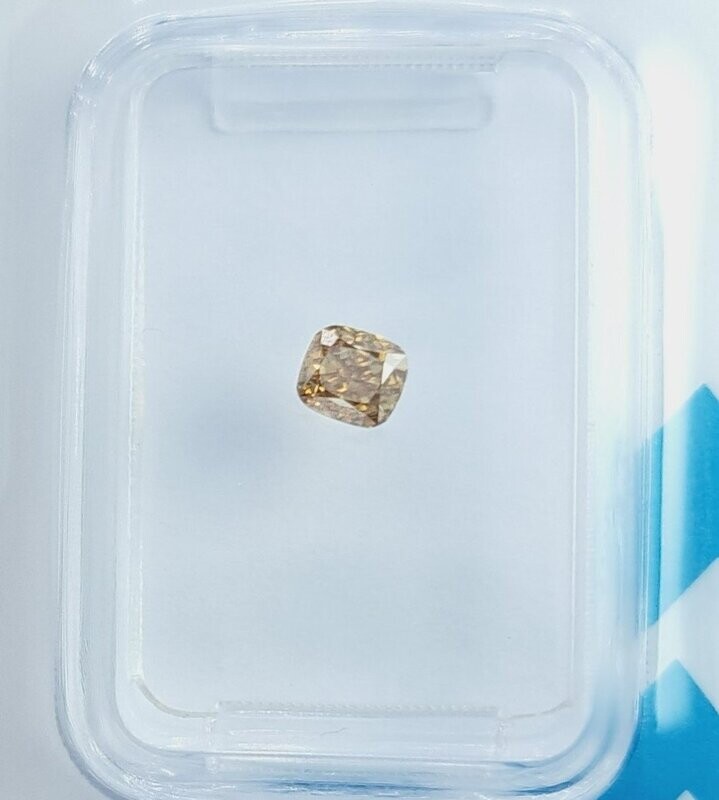1 pcs Diamond - 0.29 ct - Brilliant, Cushion - N.F.D.O. Brown - SI2