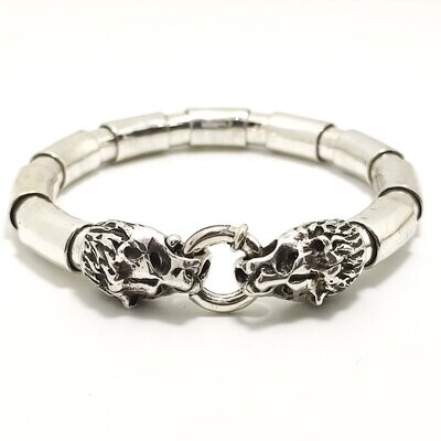 Double Headed 925 Silver Bracelet
