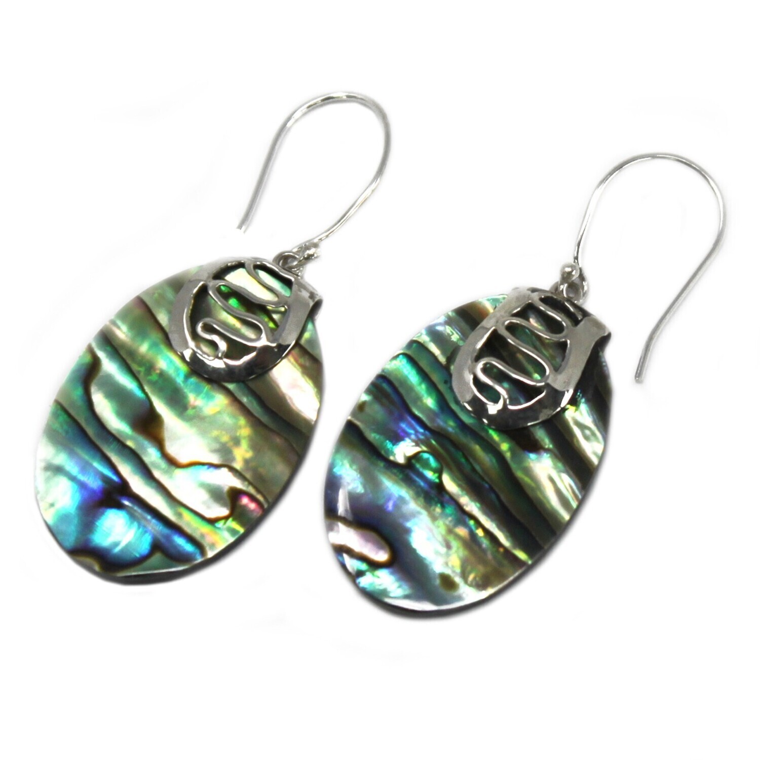 Shell & 925 Silver Earrings - Abalone