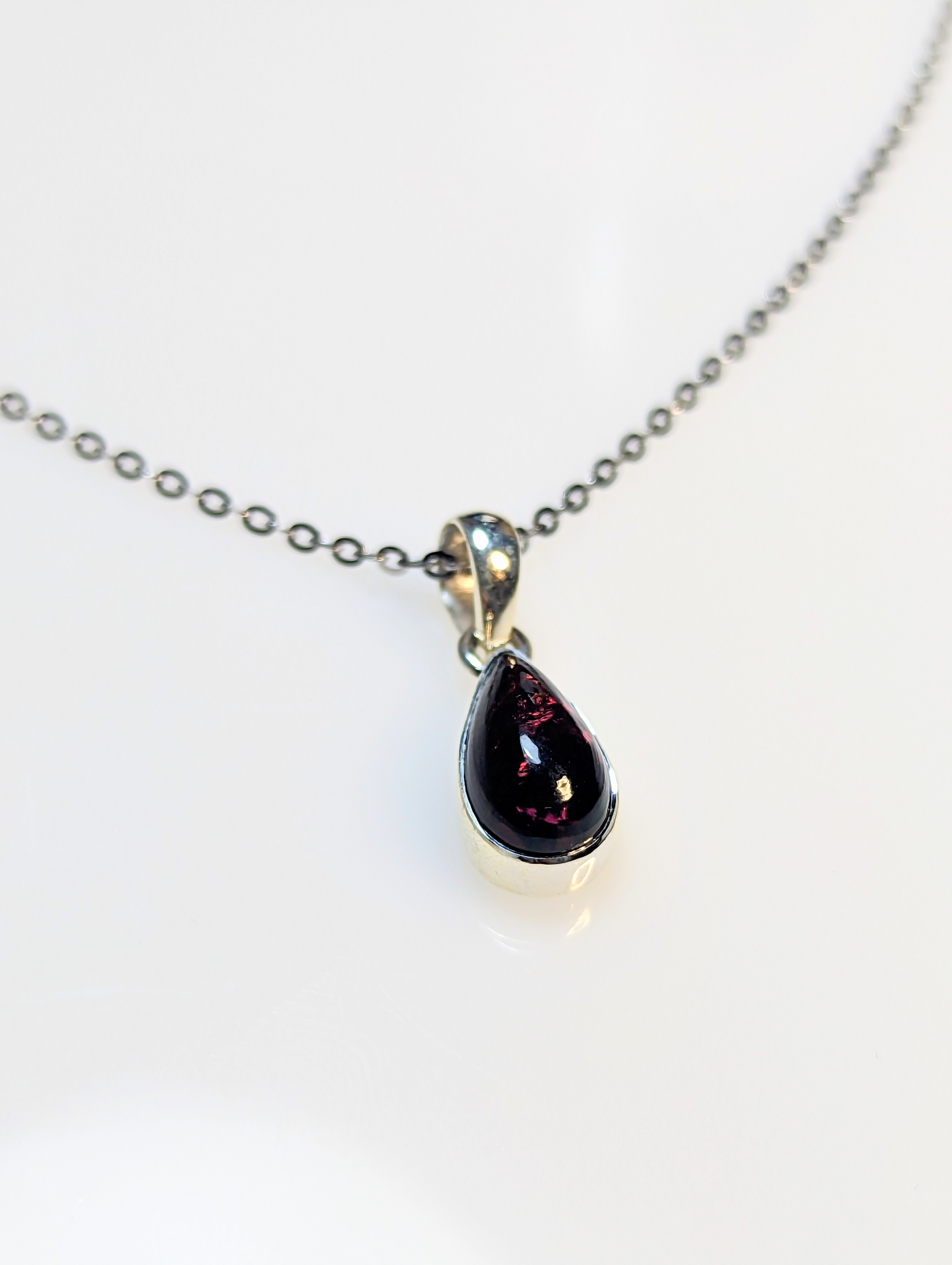 Fiery Black Opal Pendant in Sterling Silver