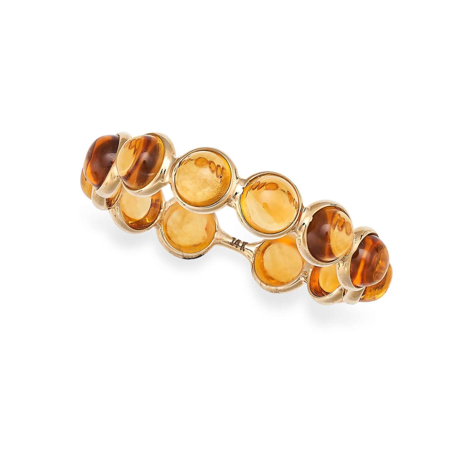 Citrine Eternity Band Ring in 14kt Yellow Gold