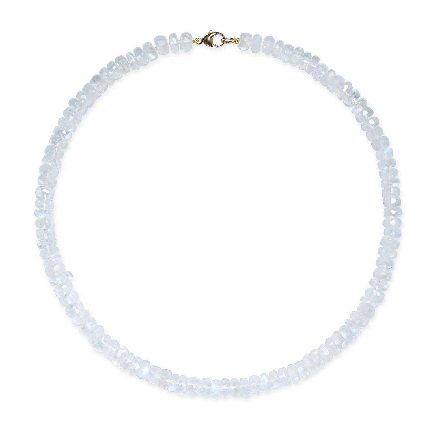 Rainbow Moonstone Necklace in 9kt Yellow Gold