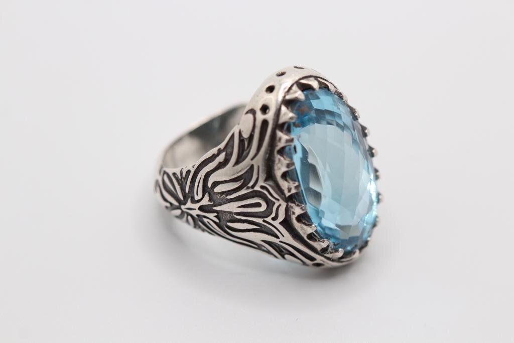 925 Silver & Swiss Blue Topaz Ring