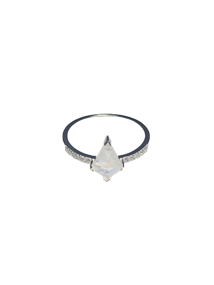 Moonstone Crown Ring in Silver