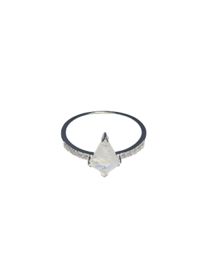 Moonstone Crown Ring in Silver
