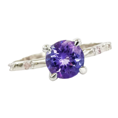 14kt White Gold Ring with Tanzanite & Diamonds 14kt White Gold Ring with Tanzanite & Diamonds