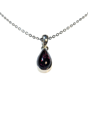 Fiery Black Opal Pendant in Sterling Silver