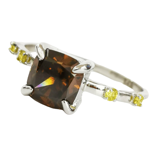 1.00ct Natural Fancy Brown Diamond In 14kt White Gold Ring 1.00ct Natural Fancy Brown Diamond In 14kt White Gold Ring