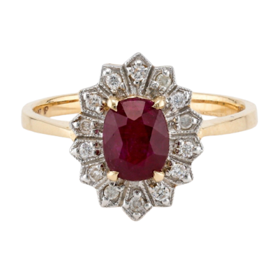 14kt Gold Bicolour Ring - 1.07ct Ruby