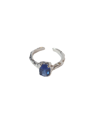 Blue Crystal Adjustable Ring