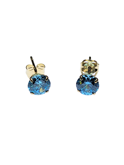 Sky Blue 9kt Gold Stud Earrings