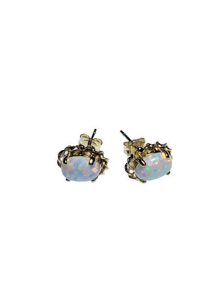 9kt Gold & Opalescent Stud Earrings