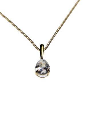 9kt Gold Pear Cut Pendant