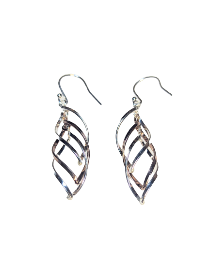 925 Silver Intertwined Drop Earrings