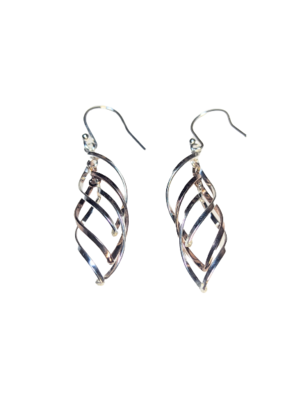 925 Silver Intertwined Drop Earrings