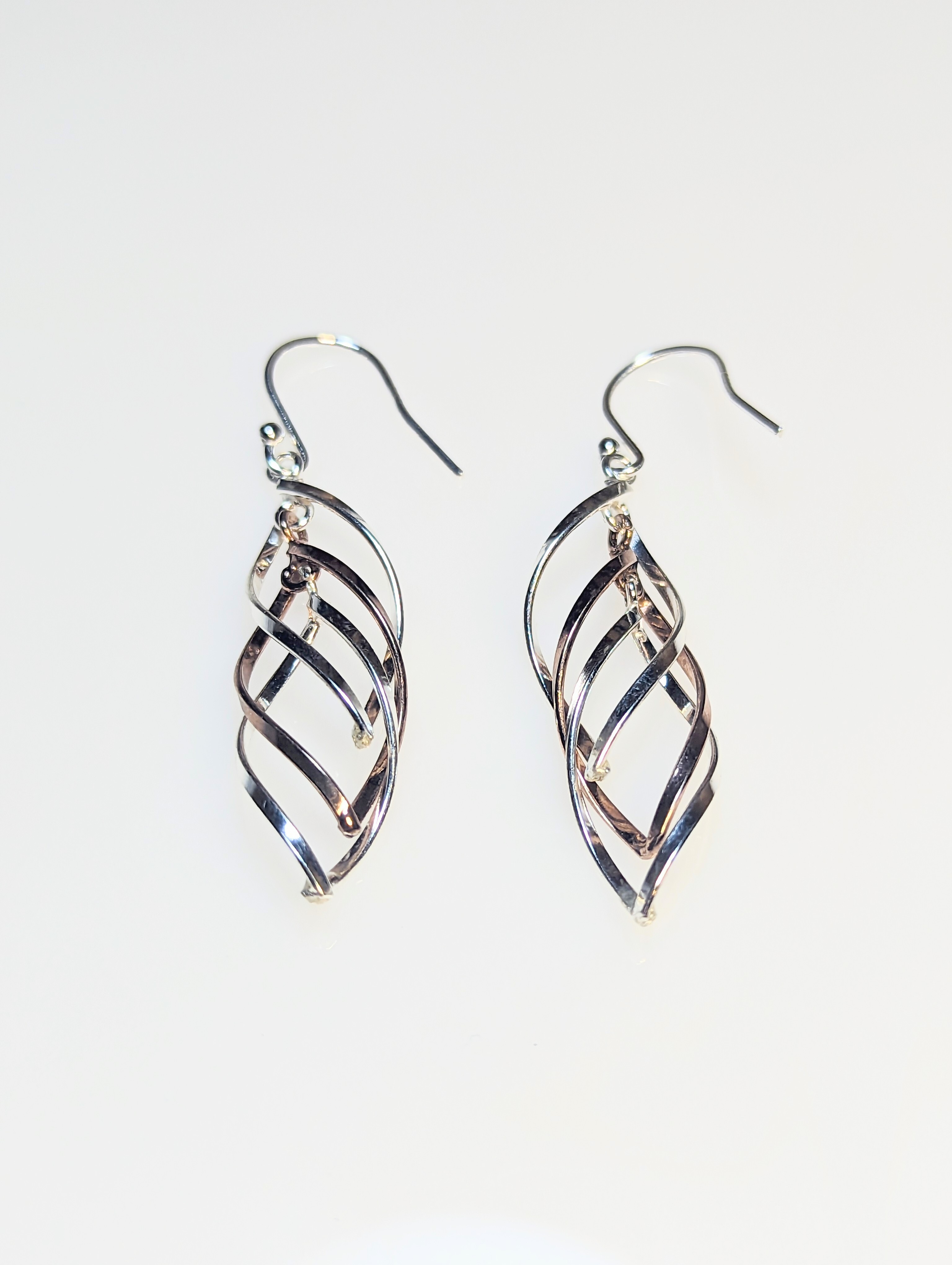 925 Silver Intertwined Drop Earrings