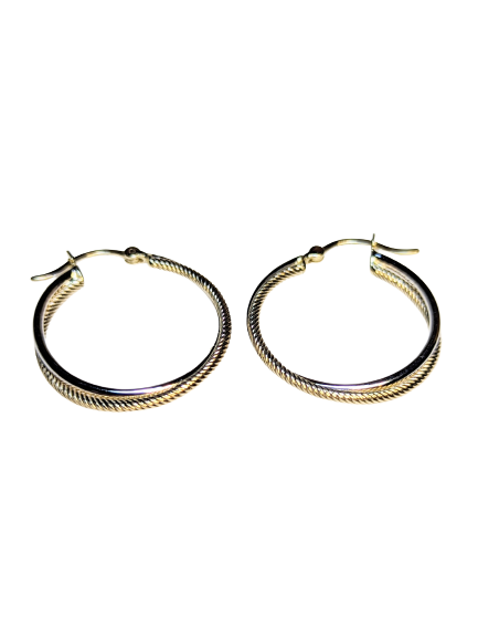 9kt Gold Two Tone Hoops