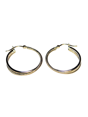 9kt Gold Two Tone Hoops