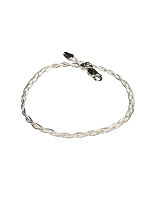 925 Silver Woven Snake Chain Bracelet
