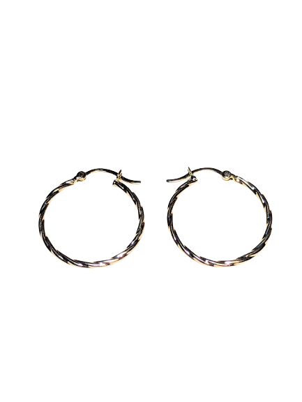 9kt Gold Twist Hoop Earrings