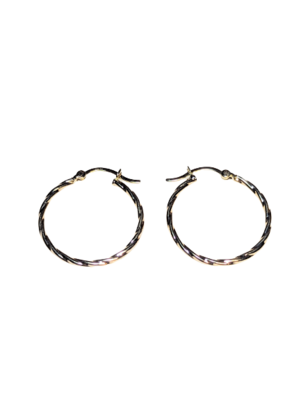 9kt Gold Twist Hoop Earrings