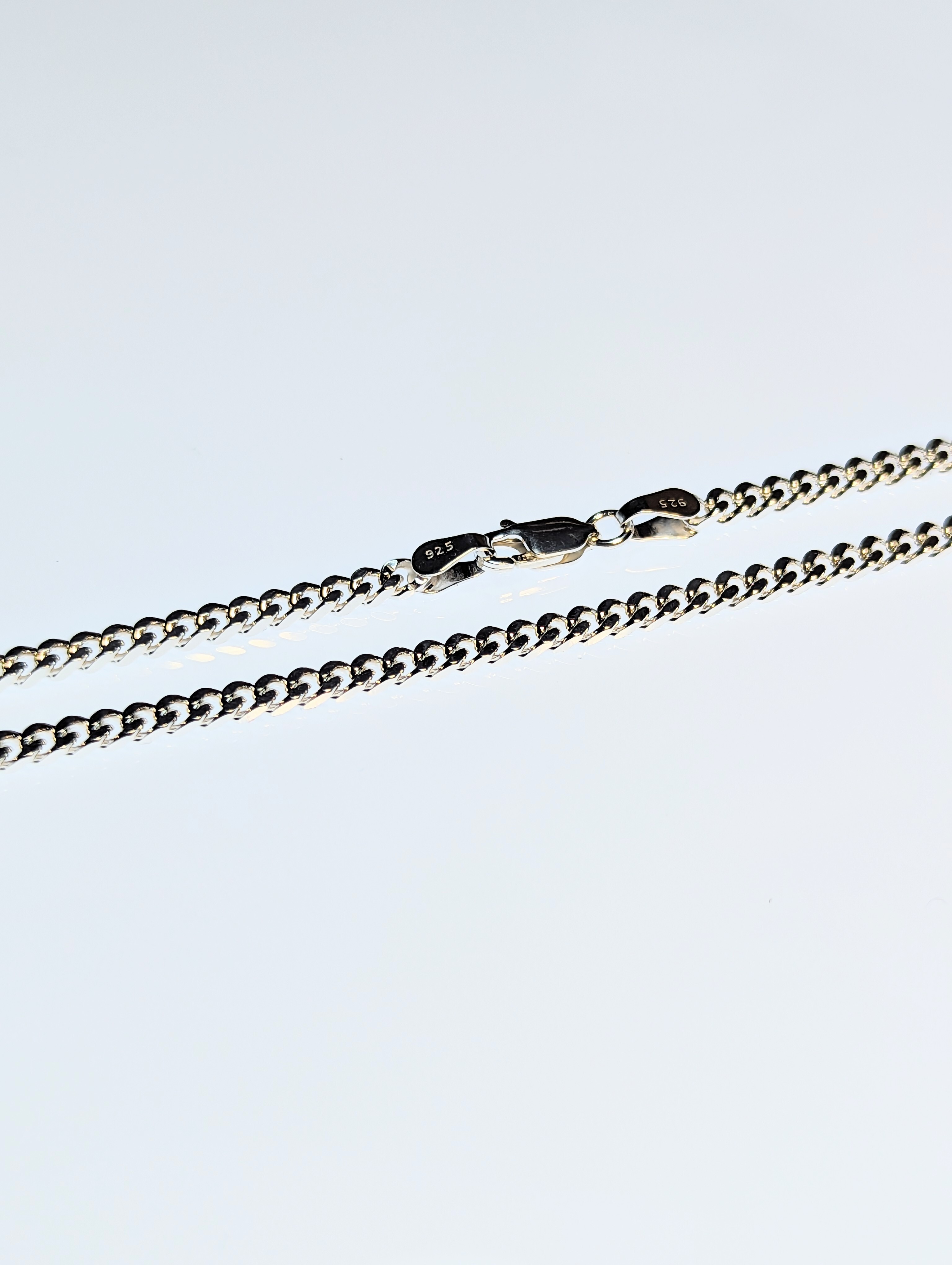 925 Silver Diamond Cut Curb Chain Necklace