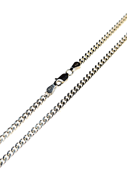 925 Silver Diamond Cut Curb Chain Necklace